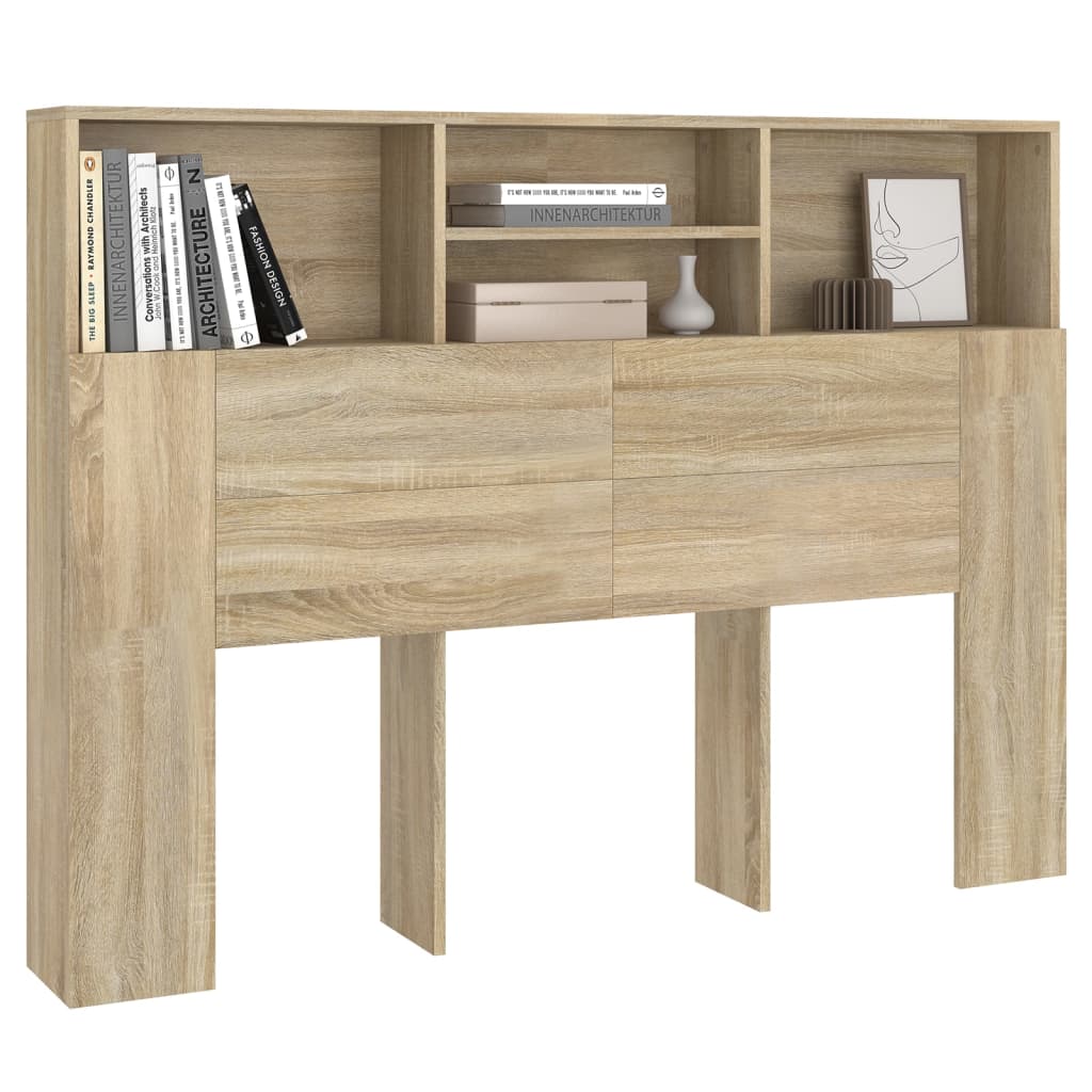 Hoofdbordkast Sonoma eiken 140x19x103,5 cm is nu te koop bij PeponiXL, paradijselijk wonen!