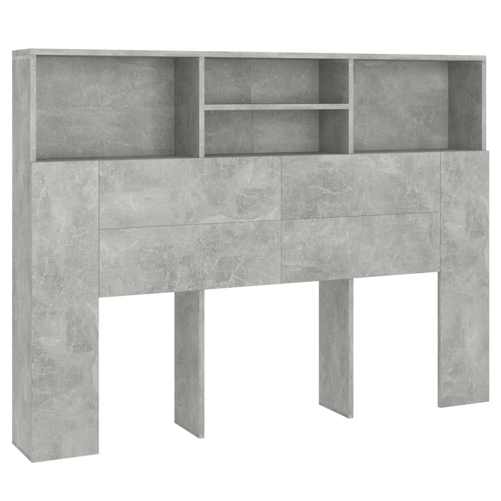 Hoofdbordkast 140x19x103,5 cm betongrijs is nu te koop bij PeponiXL, paradijselijk wonen!