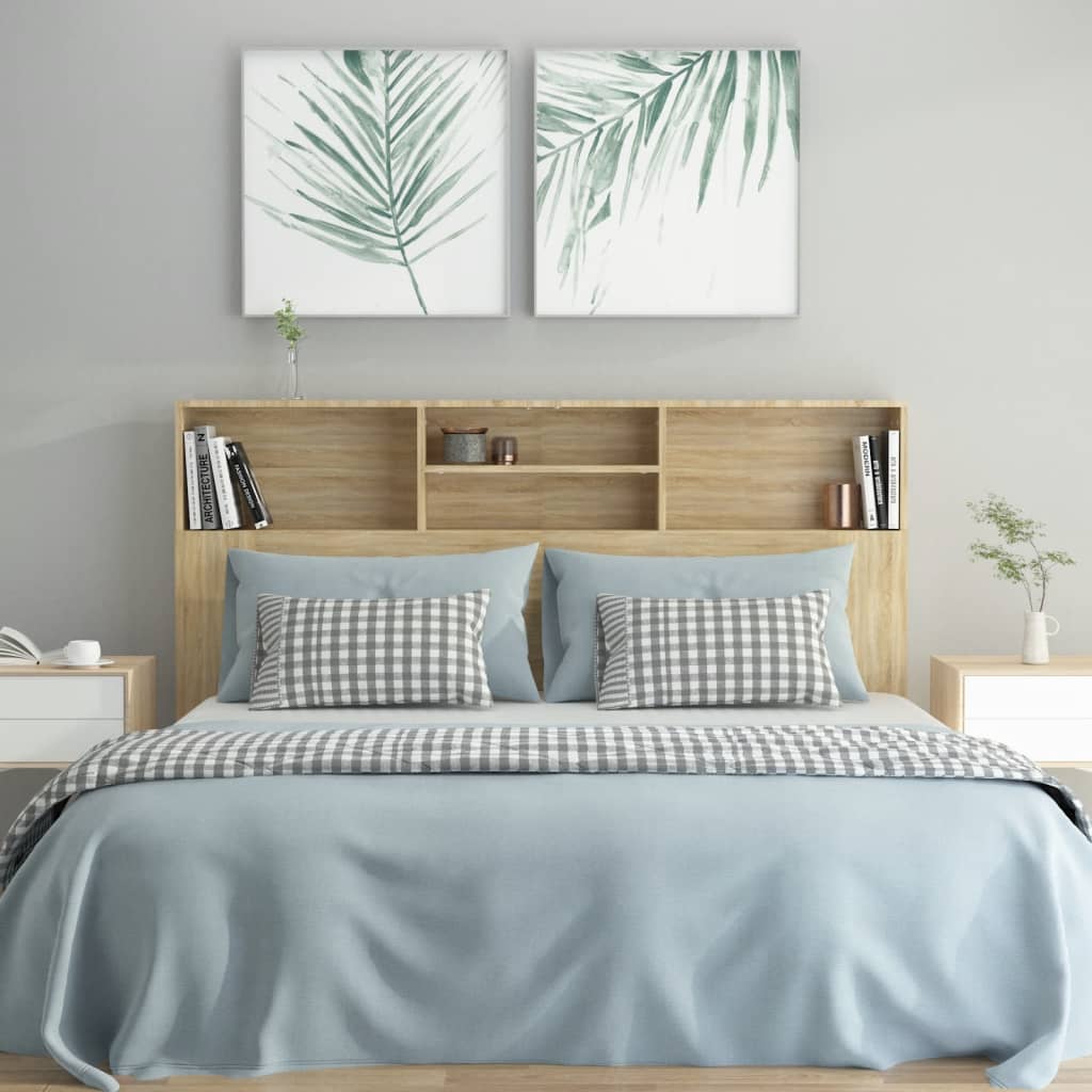 Hoofdbordkast 160x19x103,5 cm sonoma eikenkleurig is nu te koop bij PeponiXL, paradijselijk wonen!