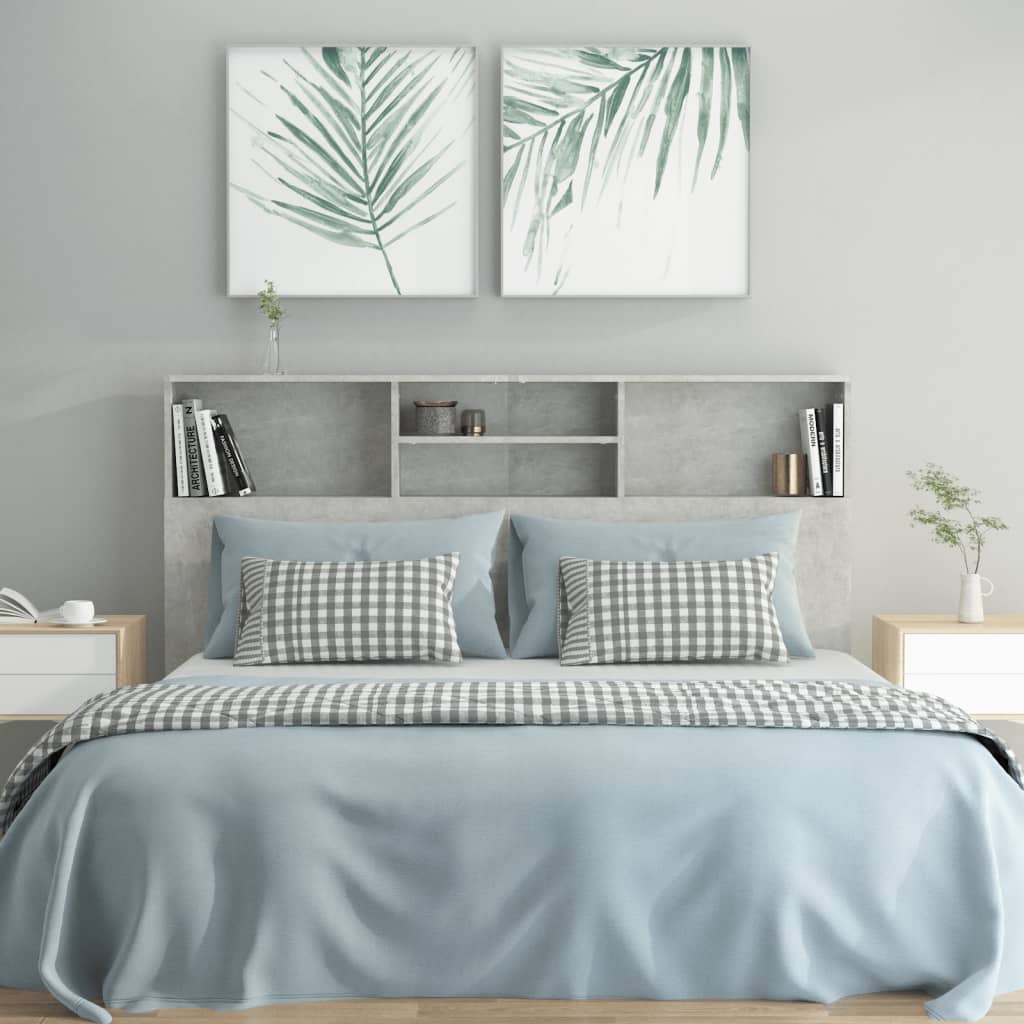 Hoofdbordkast 160x19x103,5 cm betongrijs is nu te koop bij PeponiXL, paradijselijk wonen!