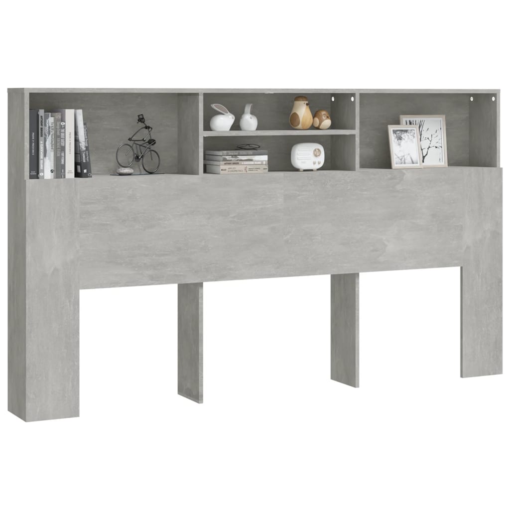 Hoofdbordkast 180x19x103,5 cm betongrijs is nu te koop bij PeponiXL, paradijselijk wonen!