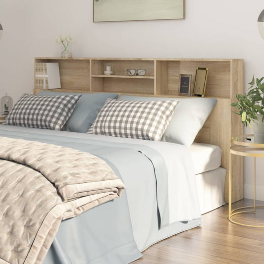Hoofdbordkast 200x19x103,5 cm sonoma eikenkleurig is nu te koop bij PeponiXL, paradijselijk wonen!