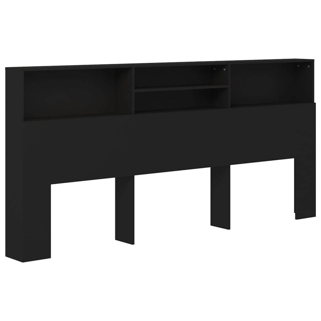 Hoofdbordkast 220x19x103,5 cm zwart is nu te koop bij PeponiXL, paradijselijk wonen!
