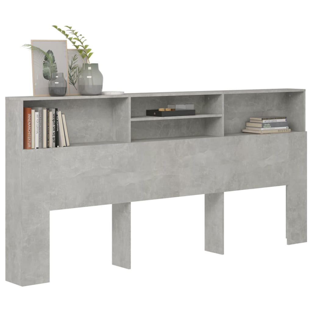 Hoofdbordkast 220x19x103,5 cm betongrijs is nu te koop bij PeponiXL, paradijselijk wonen!