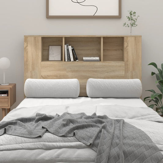 Hoofdbordkast 120x18,5x102,5 cm sonoma eikenkleurig is nu te koop bij PeponiXL, paradijselijk wonen!