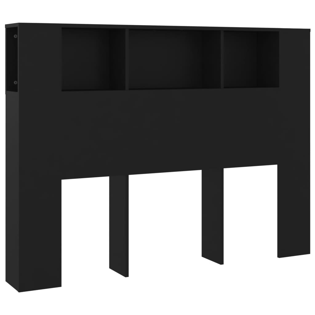 Hoofdbordkast 140x18,5x104,5 cm zwart is nu te koop bij PeponiXL, paradijselijk wonen!