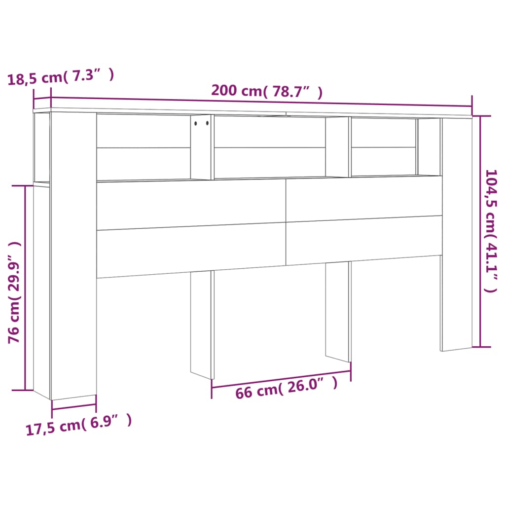 Hoofdbordkast 200x18,5x104,5 cm wit is nu te koop bij PeponiXL, paradijselijk wonen!