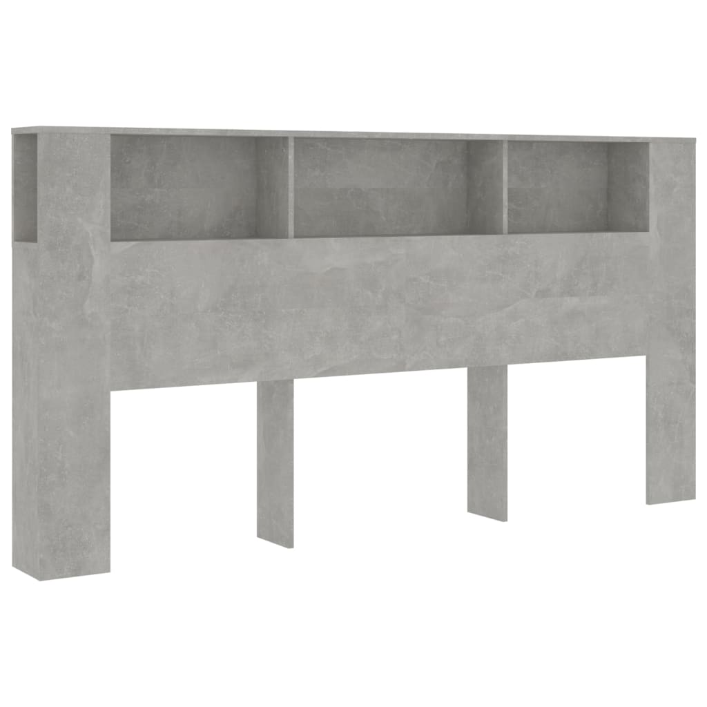 Hoofdbordkast 200x18,5x104,5 cm betongrijs is nu te koop bij PeponiXL, paradijselijk wonen!