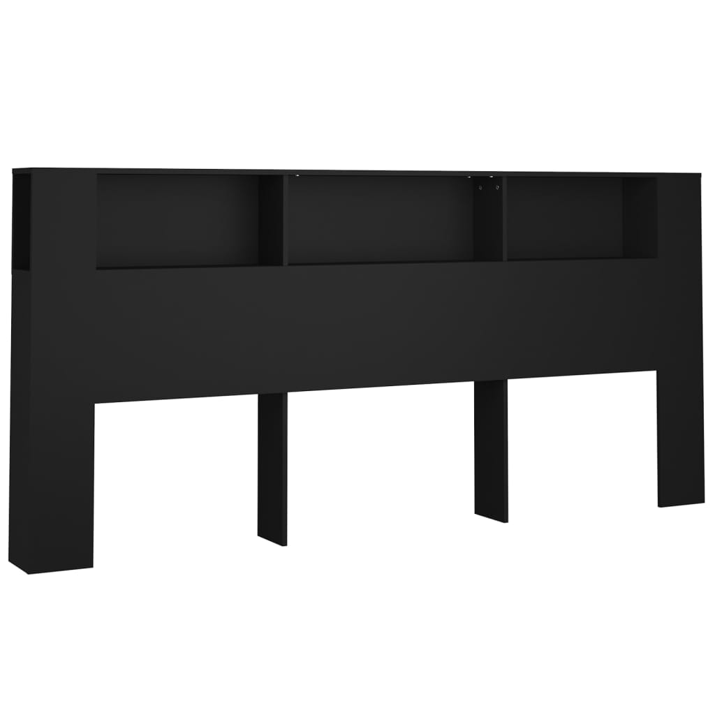 Hoofdbordkast 220x18,5x104,5 cm zwart is nu te koop bij PeponiXL, paradijselijk wonen!