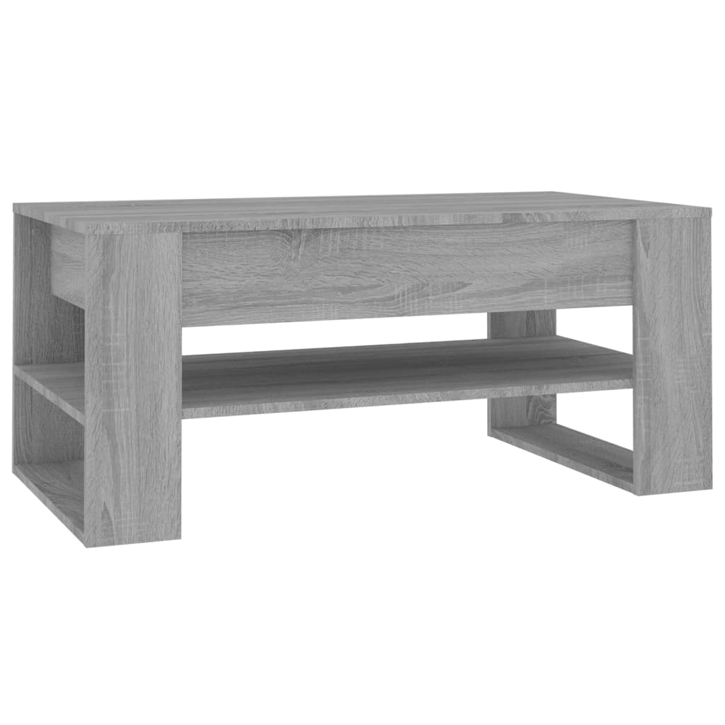 Salontafel 102x55x45 cm bewerkt hout grijs sonoma eikenkleurig is nu te koop bij PeponiXL, paradijselijk wonen!
