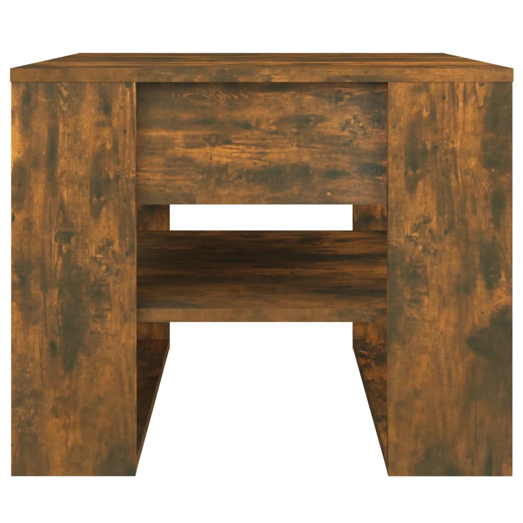 Salontafel 55,5x55x45 cm bewerkt hout gerookt eikenkleurig is nu te koop bij PeponiXL, paradijselijk wonen!