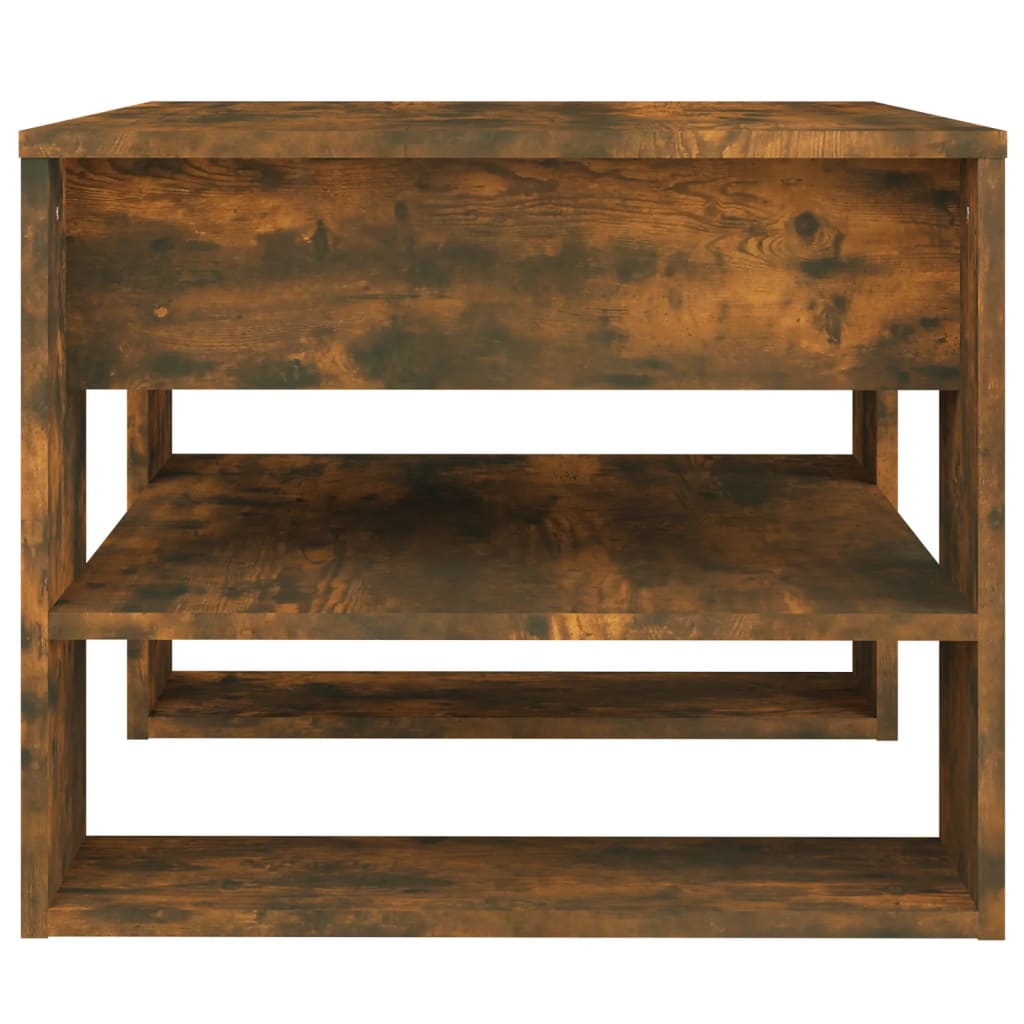 Salontafel 55,5x55x45 cm bewerkt hout gerookt eikenkleurig is nu te koop bij PeponiXL, paradijselijk wonen!