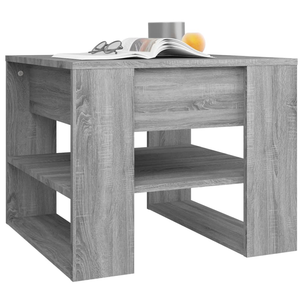 Salontafel 55,5x55x45 cm bewerkt hout grijs sonoma eikenkleurig is nu te koop bij PeponiXL, paradijselijk wonen!