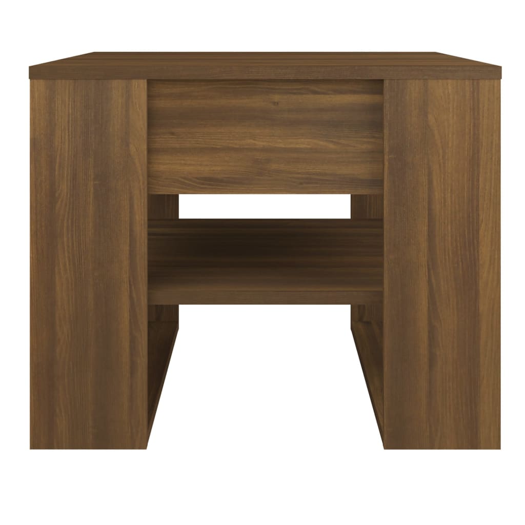 Salontafel 55,5x55x45 cm bewerkt hout bruin eikenkleur is nu te koop bij PeponiXL, paradijselijk wonen!