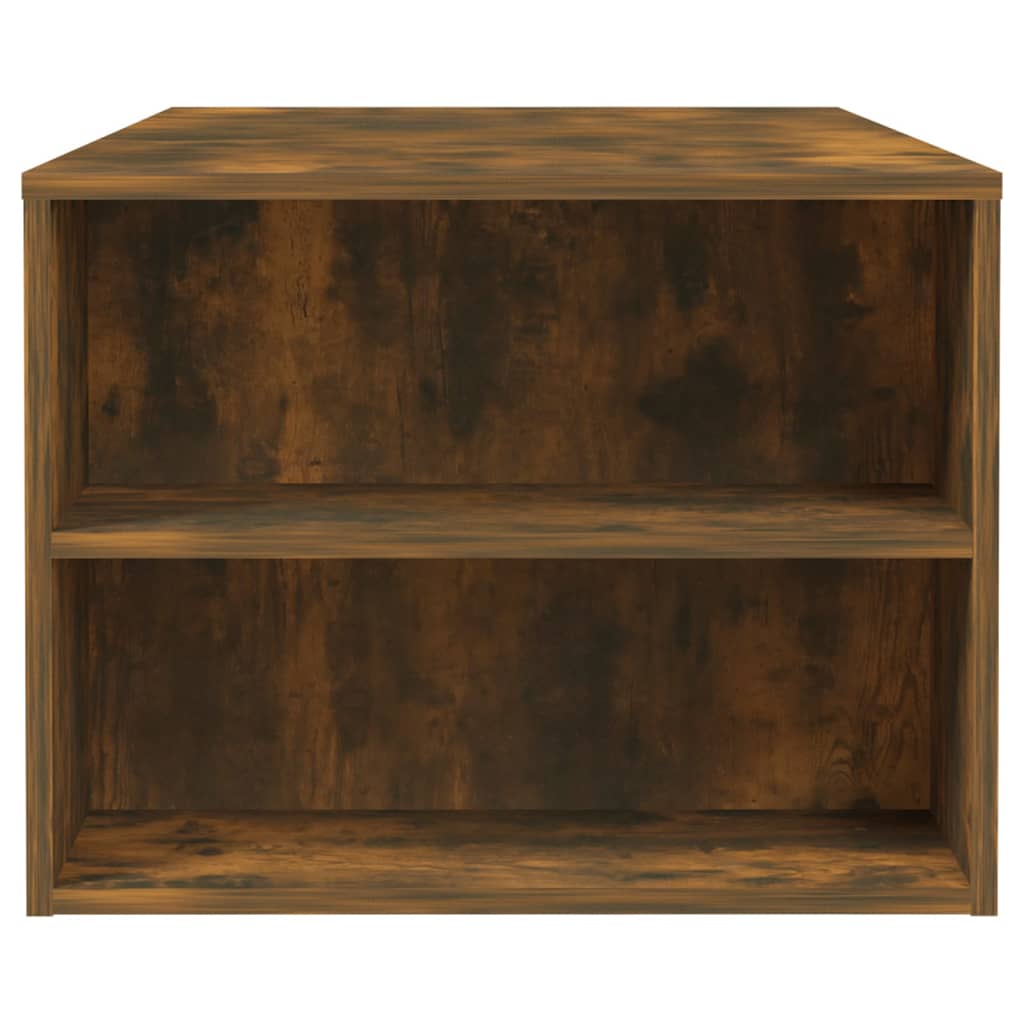 Salontafel 102x55x42 cm bewerkt hout gerookt eikenkleurig is nu te koop bij PeponiXL, paradijselijk wonen!
