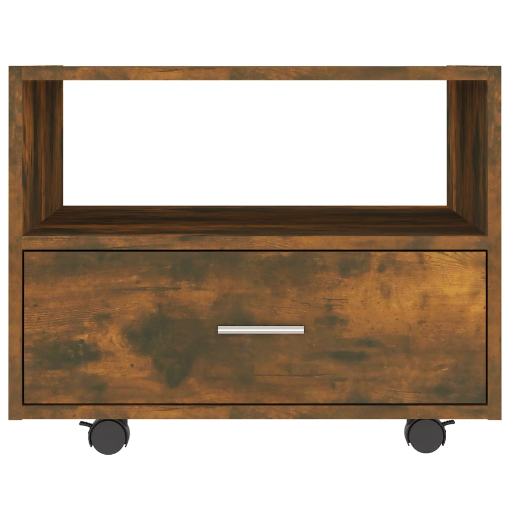 Salontafel 55x55x40 cm bewerkt hout gerookt eikenkleurig is nu te koop bij PeponiXL, paradijselijk wonen!