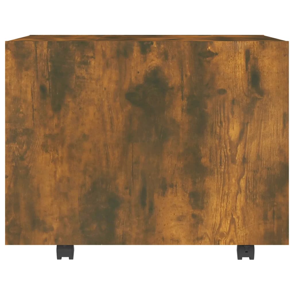 Salontafel 55x55x40 cm bewerkt hout gerookt eikenkleurig is nu te koop bij PeponiXL, paradijselijk wonen!