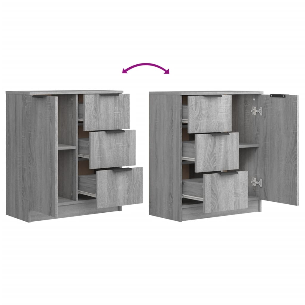 Dressoir 60x30x70 cm bewerkt hout grijs sonoma eiken is nu te koop bij PeponiXL, paradijselijk wonen!