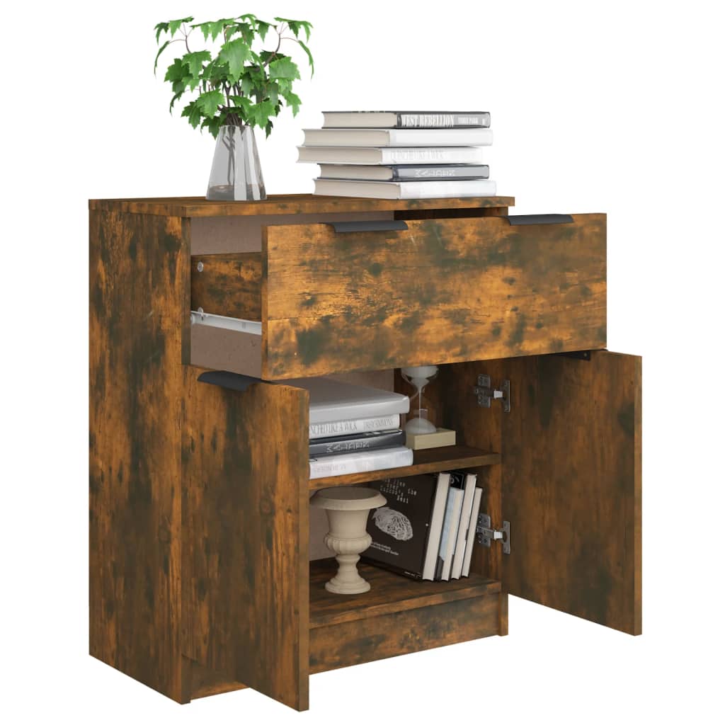 Dressoir 60x30x70 cm bewerkt hout gerookt eikenkleurig is nu te koop bij PeponiXL, paradijselijk wonen!