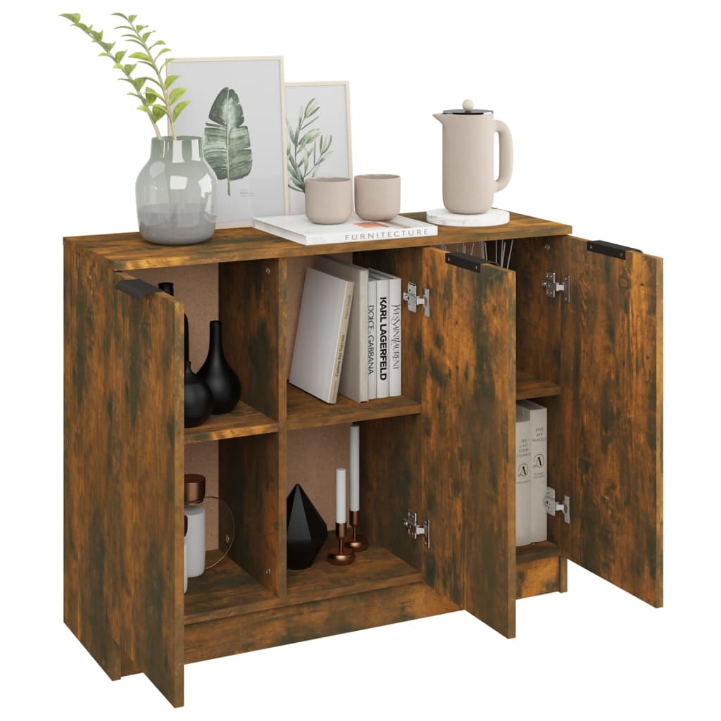 Dressoir 90,5x30x70 cm bewerkt hout gerookt eikenkleurig is nu te koop bij PeponiXL, paradijselijk wonen!