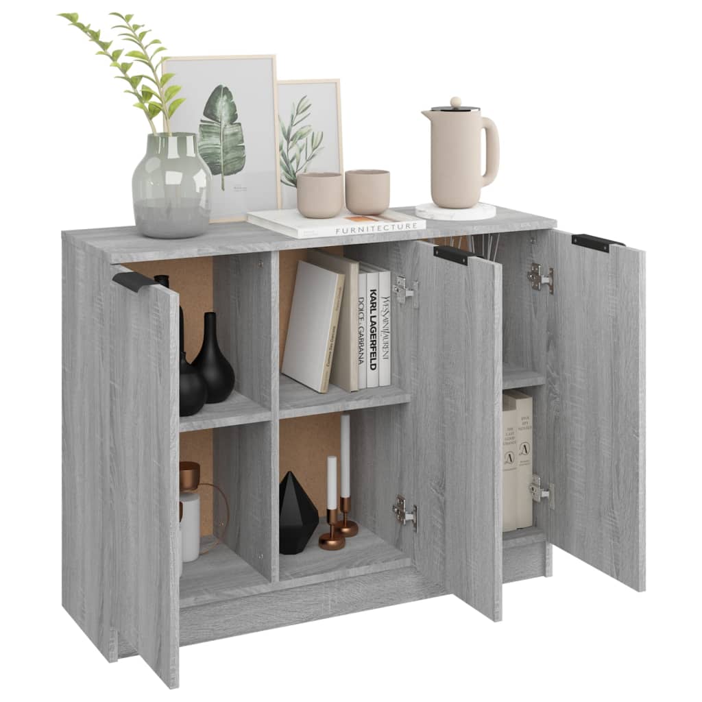 Dressoir 90,5x30x70 cm bewerkt hout grijs sonoma eikenkleurig is nu te koop bij PeponiXL, paradijselijk wonen!