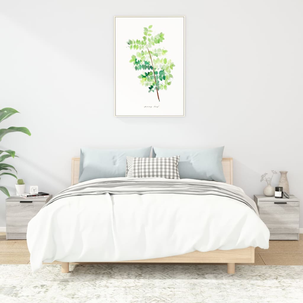 Nachtkastjes 2 st 40x39x40 cm grijs sonoma eikenkleurig is nu te koop bij PeponiXL, paradijselijk wonen!