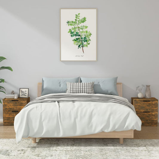 Nachtkastjes 2 st bewerkt hout gerookt eikenkleurig is nu te koop bij PeponiXL, paradijselijk wonen!