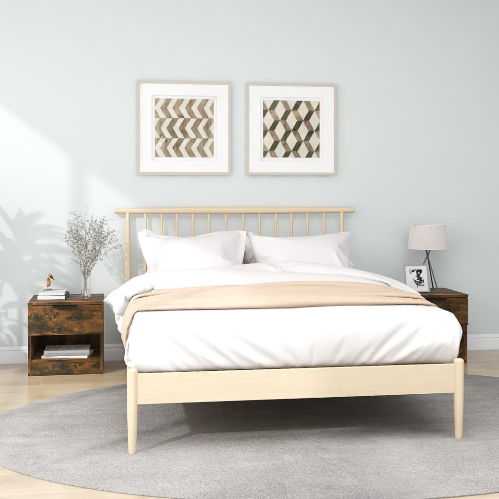 Nachtkastjes 2 st bewerkt hout gerookt eikenkleurig is nu te koop bij PeponiXL, paradijselijk wonen!