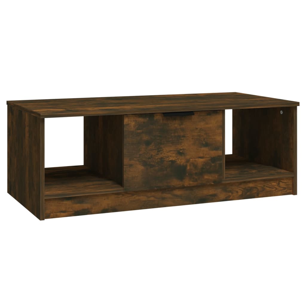 Salontafel 102x50x36 cm bewerkt hout gerookt eikenkleurig is nu te koop bij PeponiXL, paradijselijk wonen!