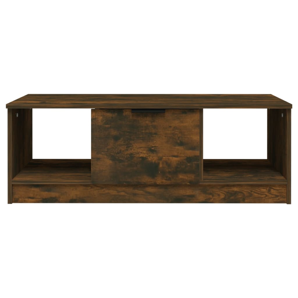 Salontafel 102x50x36 cm bewerkt hout gerookt eikenkleurig is nu te koop bij PeponiXL, paradijselijk wonen!