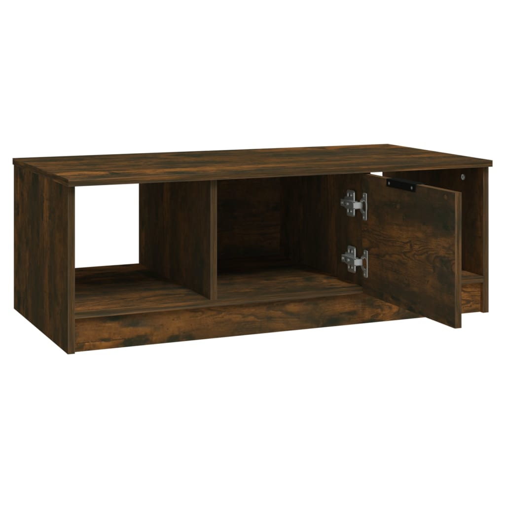 Salontafel 102x50x36 cm bewerkt hout gerookt eikenkleurig is nu te koop bij PeponiXL, paradijselijk wonen!