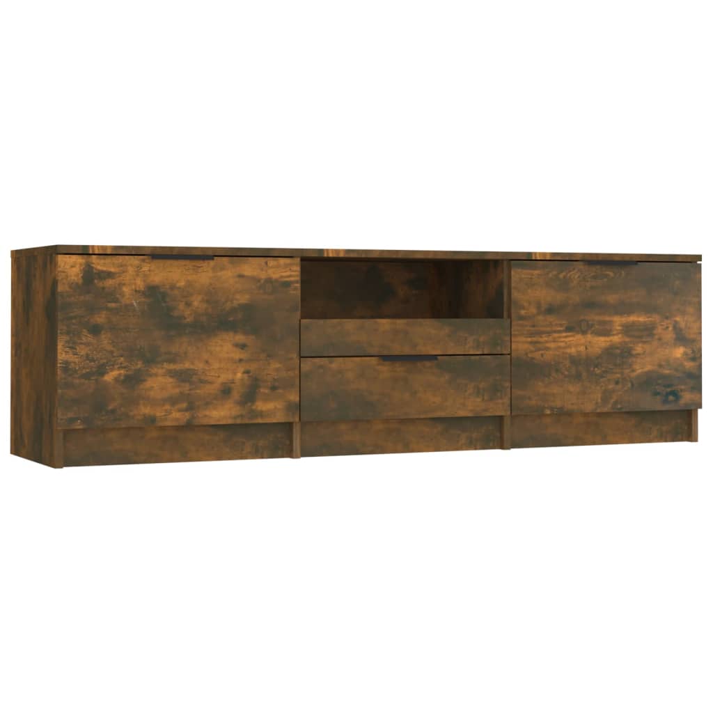 Tv-meubel 140x35x40 cm bewerkt hout gerookt eikenkleurig is nu te koop bij PeponiXL, paradijselijk wonen!