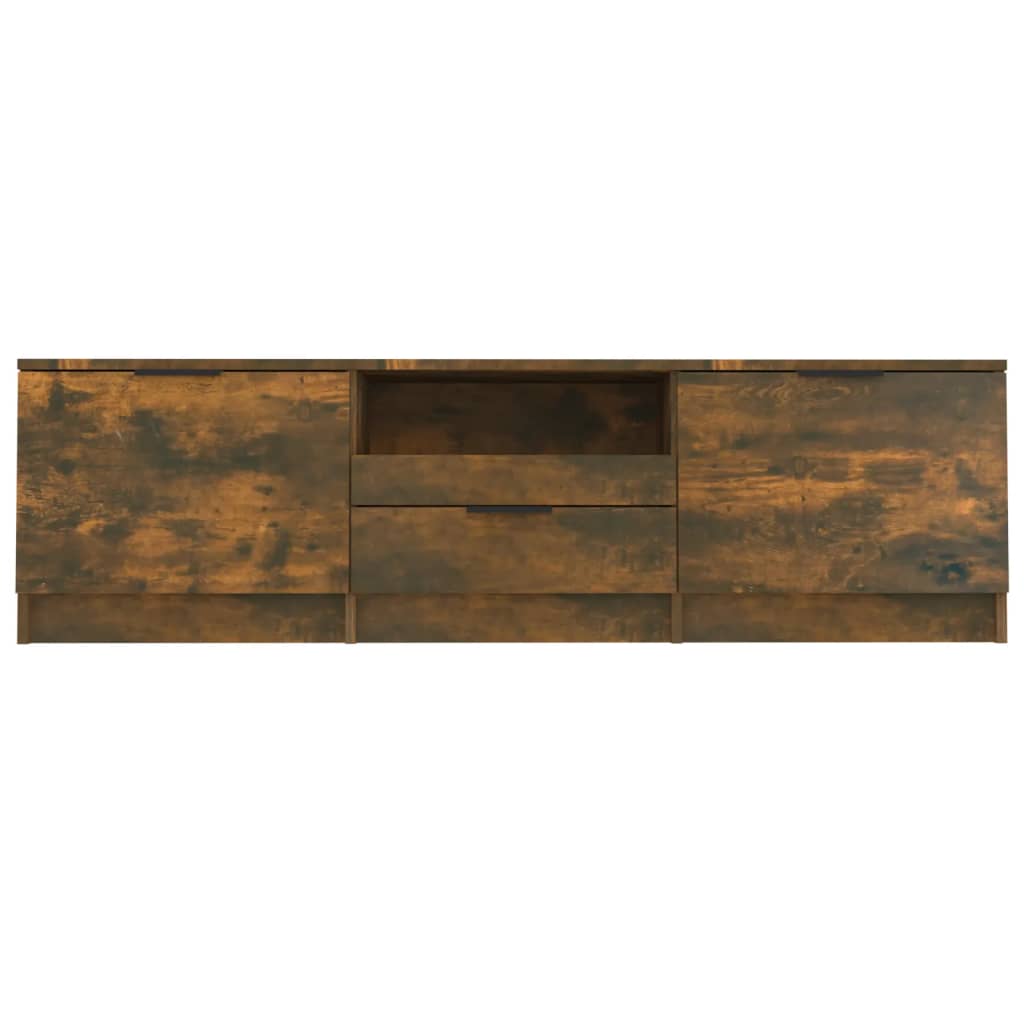 Tv-meubel 140x35x40 cm bewerkt hout gerookt eikenkleurig is nu te koop bij PeponiXL, paradijselijk wonen!