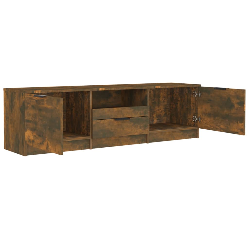 Tv-meubel 140x35x40 cm bewerkt hout gerookt eikenkleurig is nu te koop bij PeponiXL, paradijselijk wonen!
