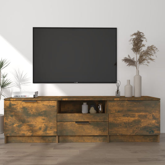 Tv-meubel 140x35x40 cm bewerkt hout gerookt eikenkleurig is nu te koop bij PeponiXL, paradijselijk wonen!
