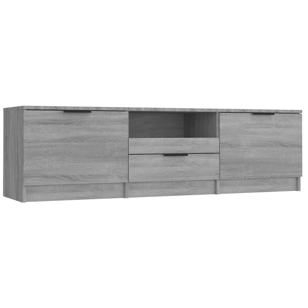 Tv-meubel 140x35x40 cm bewerkt hout grijs sonoma eikenkleurig is nu te koop bij PeponiXL, paradijselijk wonen!
