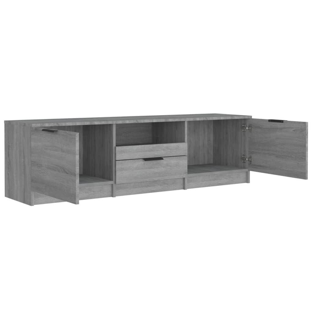 Tv-meubel 140x35x40 cm bewerkt hout grijs sonoma eikenkleurig is nu te koop bij PeponiXL, paradijselijk wonen!