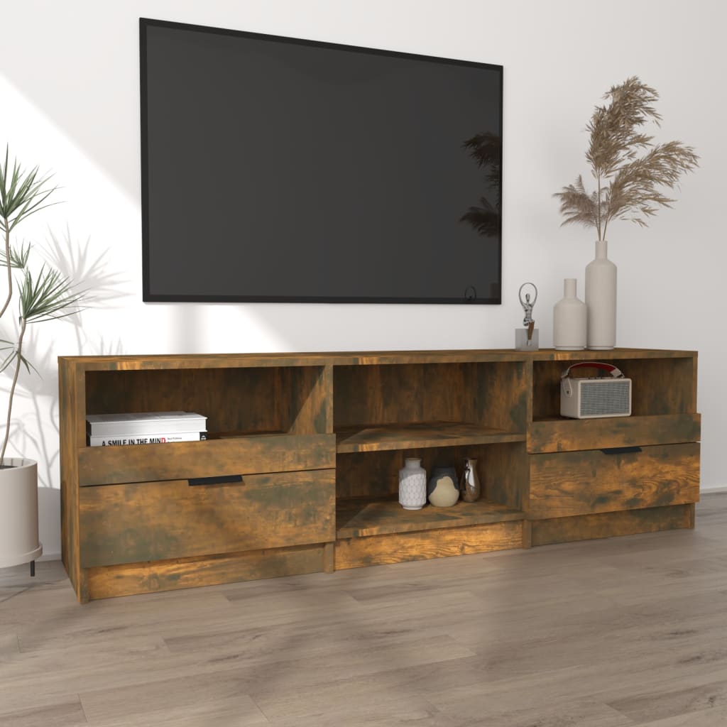 Tv-meubel 150x33,5x45 cm bewerkt hout gerookt eikenkleurig is nu te koop bij PeponiXL, paradijselijk wonen!