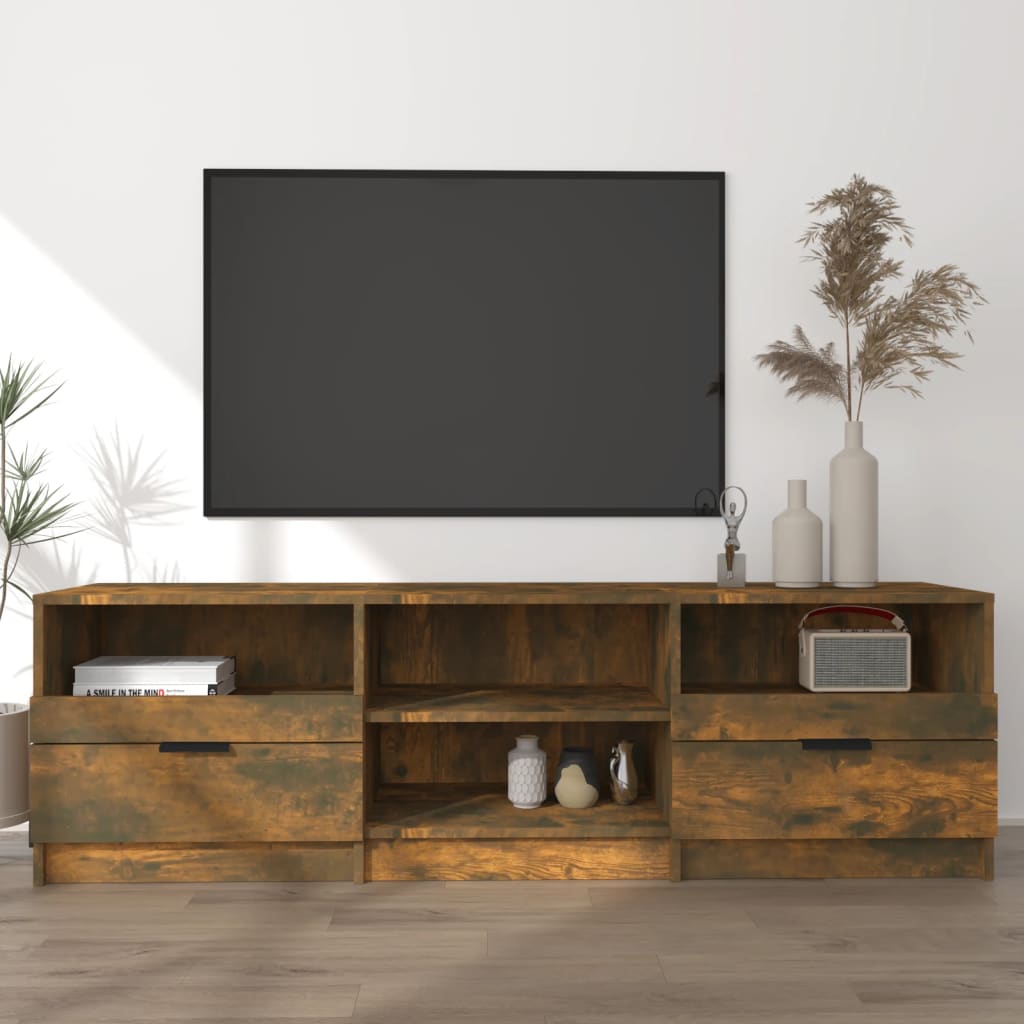 Tv-meubel 150x33,5x45 cm bewerkt hout gerookt eikenkleurig is nu te koop bij PeponiXL, paradijselijk wonen!