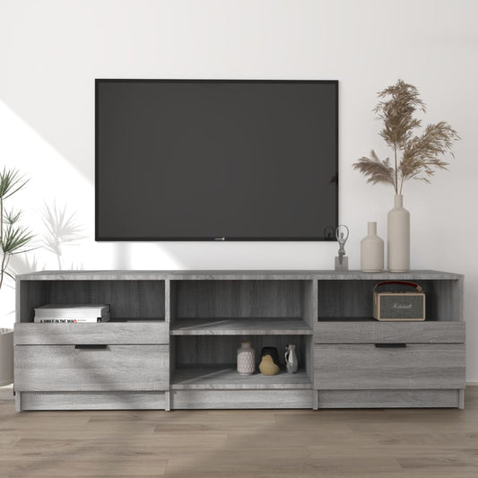 Tv-meubel 150x33,5x45 cm bewerkt hout grijs sonoma eikenkleurig is nu te koop bij PeponiXL, paradijselijk wonen!