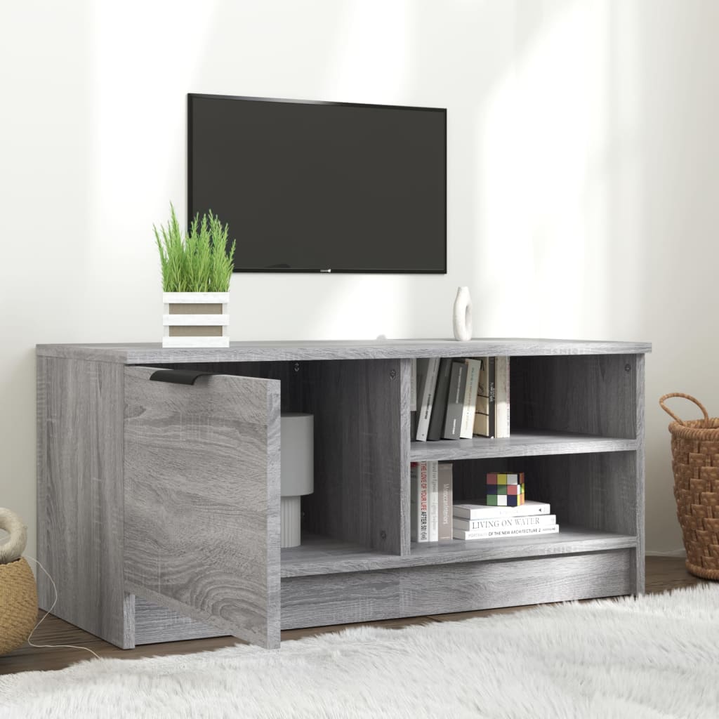 Tv-meubel 80x35x36,5 cm bewerkt hout grijs sonoma eikenkleurig is nu te koop bij PeponiXL, paradijselijk wonen!