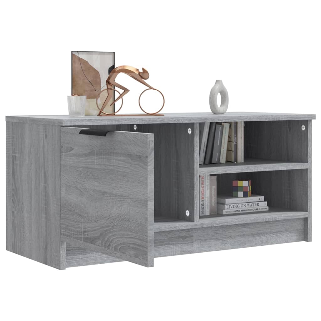 Tv-meubel 80x35x36,5 cm bewerkt hout grijs sonoma eikenkleurig is nu te koop bij PeponiXL, paradijselijk wonen!