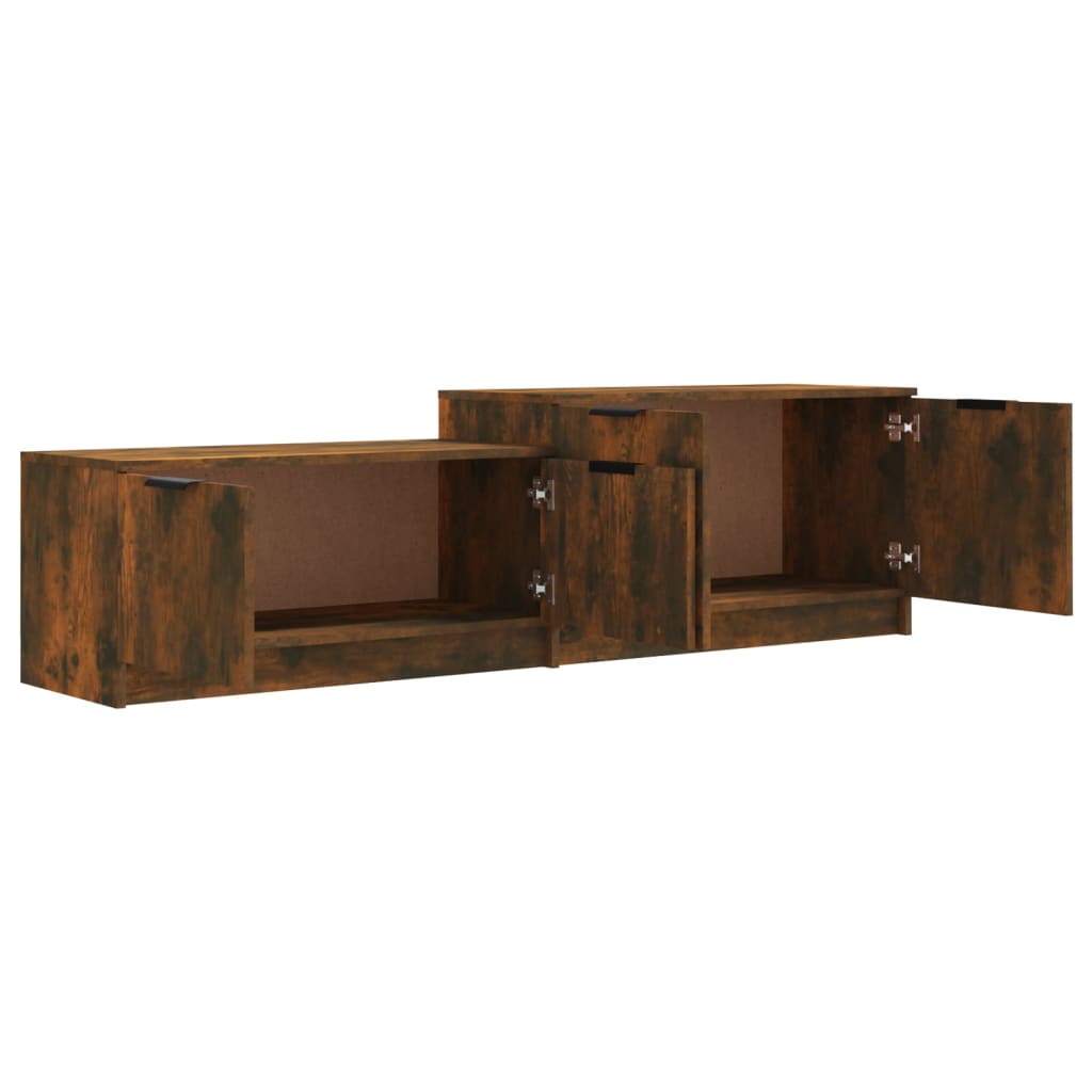 Tv-meubel 158,5x36x45 cm bewerkt hout gerookt eikenkleurig is nu te koop bij PeponiXL, paradijselijk wonen!