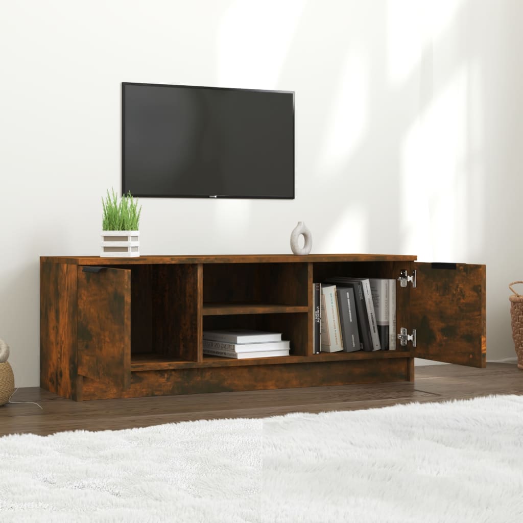 Tv-meubel 102x35x36,5 cm bewerkt hout gerookt eikenkleurig is nu te koop bij PeponiXL, paradijselijk wonen!