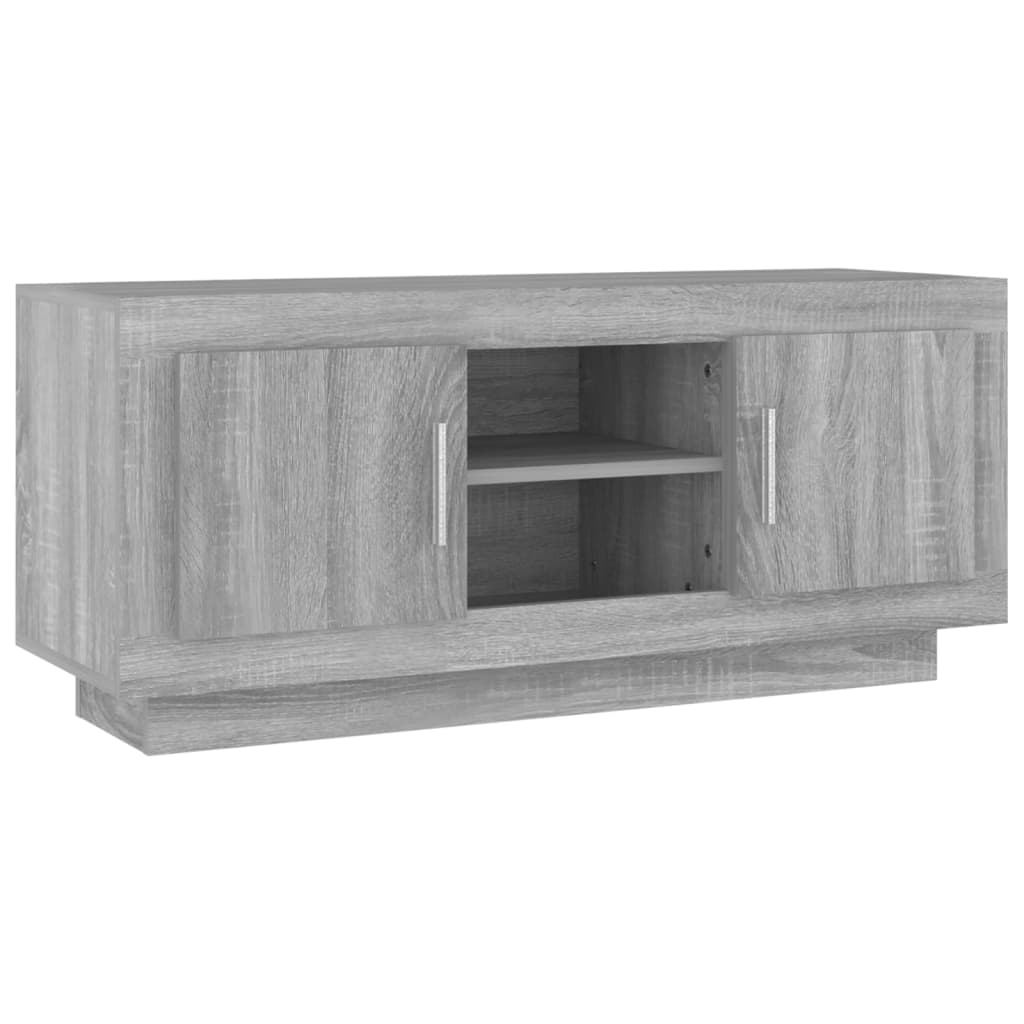 Tv-meubel 102x35x45 cm bewerkt hout grijs sonoma eikenkleurig is nu te koop bij PeponiXL, paradijselijk wonen!