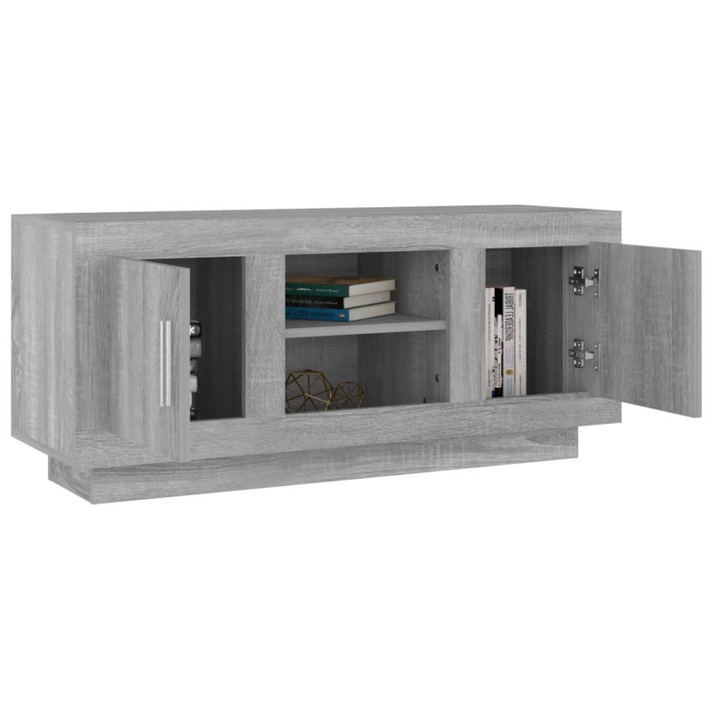 Tv-meubel 102x35x45 cm bewerkt hout grijs sonoma eikenkleurig is nu te koop bij PeponiXL, paradijselijk wonen!