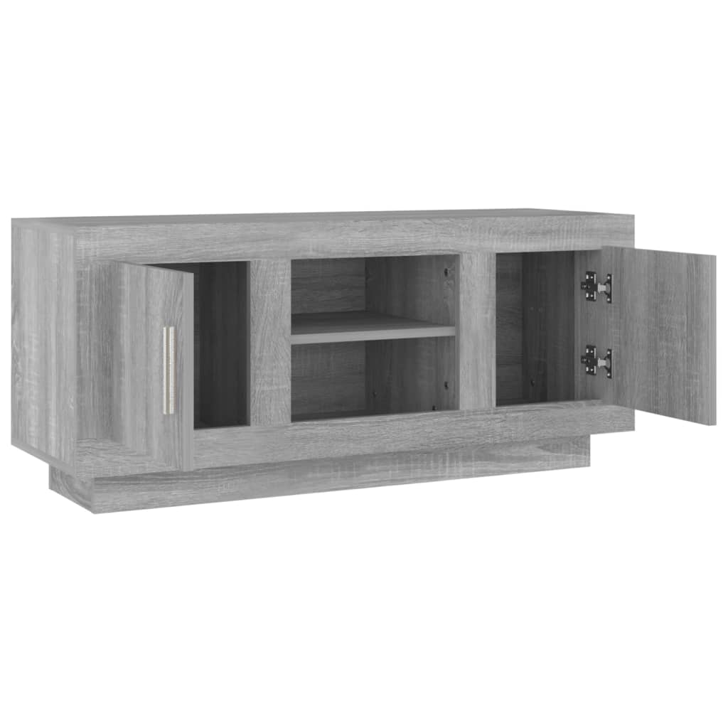 Tv-meubel 102x35x45 cm bewerkt hout grijs sonoma eikenkleurig is nu te koop bij PeponiXL, paradijselijk wonen!