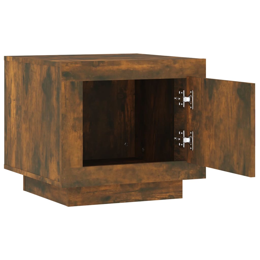 Salontafel 51x50x45 cm bewerkt hout gerookt eikenkleurig is nu te koop bij PeponiXL, paradijselijk wonen!