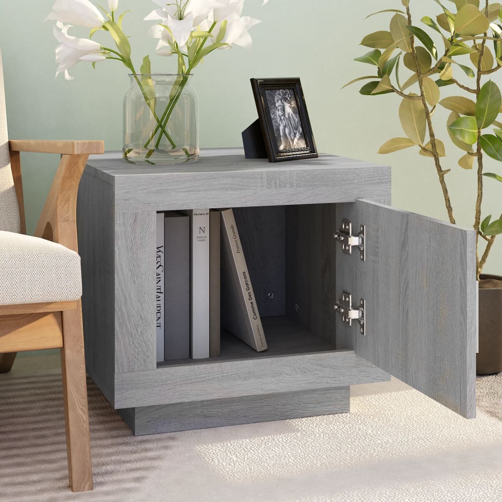 Salontafel 51x50x45 cm bewerkt hout grijs sonoma eikenkleurig is nu te koop bij PeponiXL, paradijselijk wonen!