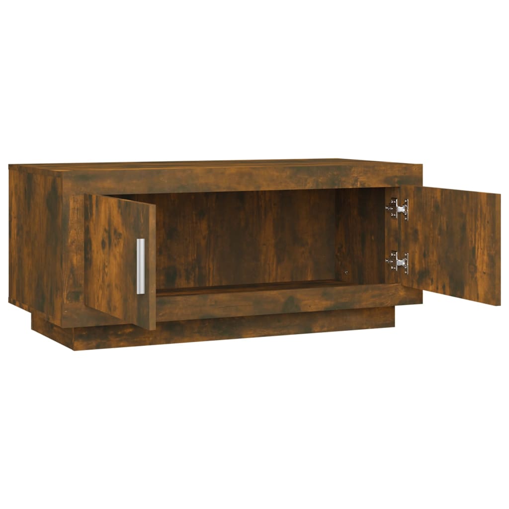 Salontafel 102x50x45 cm bewerkt hout gerookt eikenkleurig is nu te koop bij PeponiXL, paradijselijk wonen!